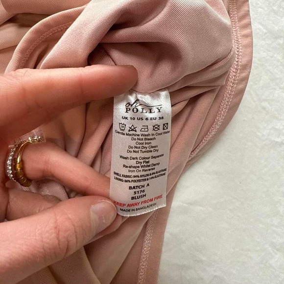 Oh Polly Rosa Cut Out Plunge Mini Dress in Blush Sz 6 - Picture 6 of 6